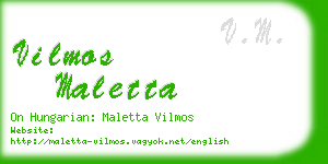 vilmos maletta business card